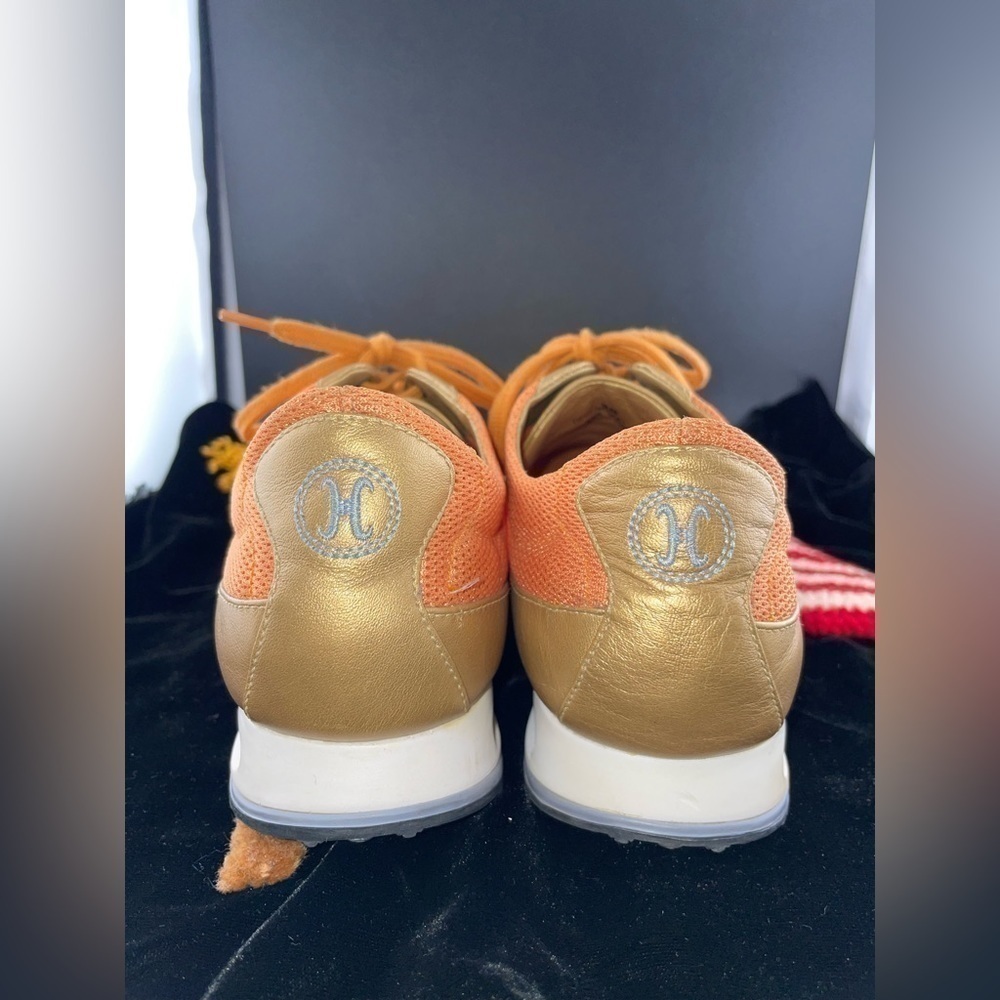 Cole Haan Womens Sneakers Shoes Orange Gold D18741 Low Top Lace Up Mesh 8 B﻿﻿﻿﻿﻿ - Picture 3 of 10